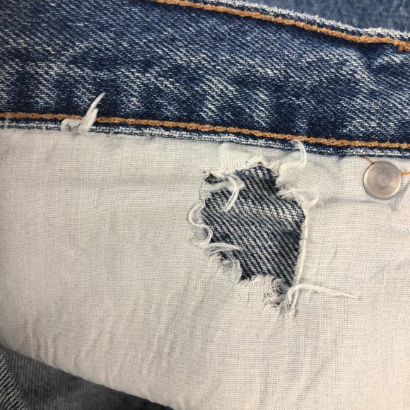 VTG Tommy Hilfiger Jeans Men's 30* Straight Leg Blue Faded Stained Denim Pants - Picture 3 of 16